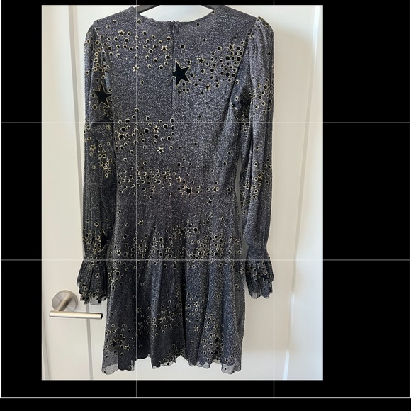 Zara- puff shoulder cocktail dress in dark grey/black mesh SIZE S - Picture 2 of 5